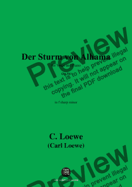 page one of C. Loewe-Der Sturm von Alhama,in f sharp minor