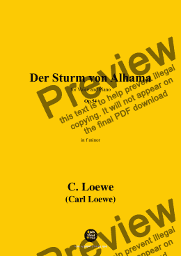 page one of C. Loewe-Der Sturm von Alhama,in f minor