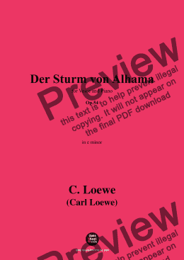 page one of C. Loewe-Der Sturm von Alhama,in e minor