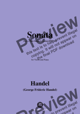 page one of Handel-Sonata,for Violin and Piano