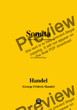 page one of Handel-Sonata,for Horn and Piano