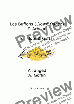 page one of Les Buffons - Duet for Flute and Guitar