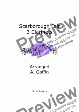 page one of Scarborough Fair Clarinet Trio