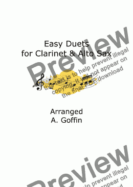 page one of Easy Clarinet and Alto Saxophone Duets