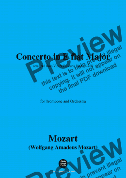 page one of W. A. Mozart-Concerto in E flat Major,for Trombone and Orchestra