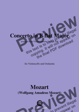 page one of W. A. Mozart-Concerto in E flat Major,for Violoncello and Orchestra