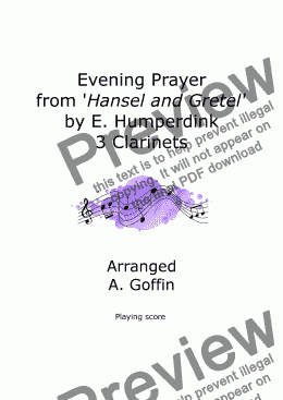 page one of Evening Prayer Clarinet Trio