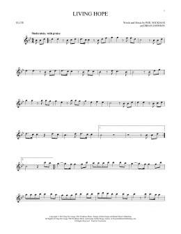 page one of Living Hope (Flute Solo)