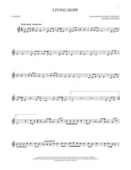 page one of Living Hope (Clarinet Solo)