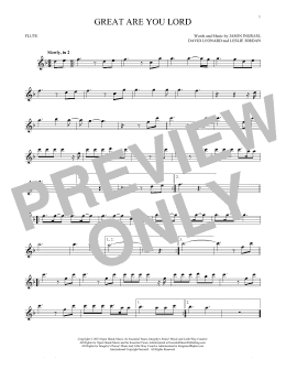 page one of Great Are You Lord (Flute Solo)