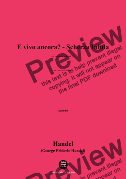 page one of Handel-E vivo ancora?-Scherza Infida,in g minor