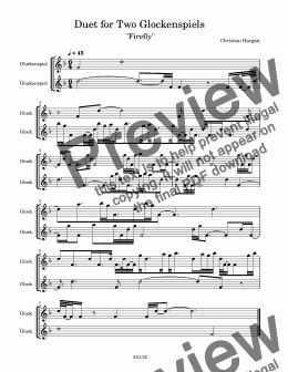 page one of Duet for Two Glockenspiels