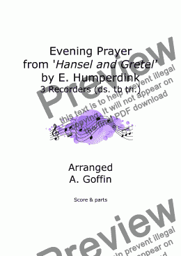 page one of Evening Prayer Recorder Trio