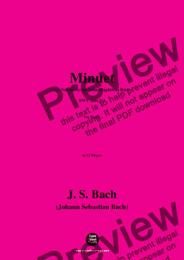 page one of J. S. Bach-Minuet,in G Major,BWV Anh.114