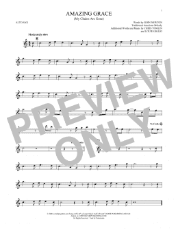 page one of Amazing Grace (My Chains Are Gone) (Alto Sax Solo)