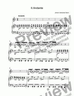 page one of Bach,Johann Sebastian (after Vivaldi) - Concerto in D major, BWV 972 - II.Andante for trumpet piccolo A & piano