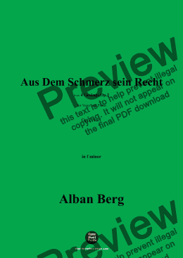 page one of Alban Berg-Aus Dem Schmerz sein Recht(1910),in f minor,Op.2 No.1