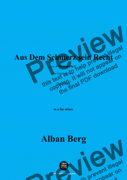 page one of Alban Berg-Aus Dem Schmerz sein Recht(1910),in a flat minor,Op.2 No.1