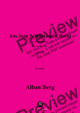 page one of Alban Berg-Aus Dem Schmerz sein Recht(1910),in c minor,Op.2 No.1