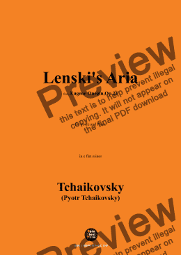 page one of Tchaikovsky-Lenski's Aria,from 'Eugene Onegin,Op.24',Op.24,in e flat minor