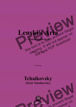 page one of Tchaikovsky-Lenski's Aria,from 'Eugene Onegin,Op.24',Op.24,in d minor