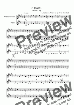 page one of 8 Easy Duets for Alto Saxophone and Violin