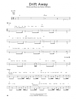 page one of Drift Away (Easy Bass Tab)