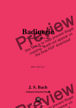 page one of J. S. Bach-Badinerie