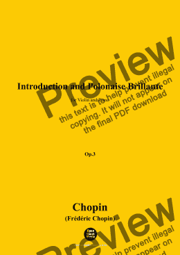 page one of Chopin-Introduction and Polonaise Brillante,for Violin and Piano