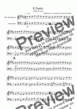 page one of 8 Easy Duets for Alto Saxophone and Cello