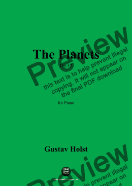 page one of G. Holst-The Planets(1921),Op.32,for Piano