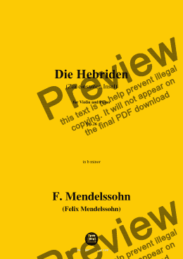 page one of F. Mendelssohn-Die Hebriden(Zur einsamen Insel),for Violin and Piano