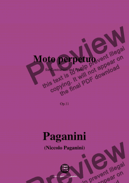 page one of Paganini-Moto perpetuo,Op.11,for Contrabass and Piano