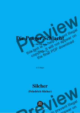 page one of Silcher-Die Prager Schlacht,for Voice(ad lib.) and Piano