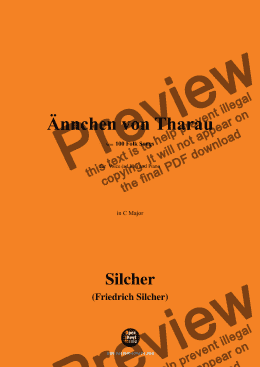 page one of Silcher-Ännchen von Tharau,for Voice(ad lib.) and Piano