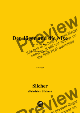 page one of Silcher-Der Jäger und die Nixe,for Voice(ad lib.) and Piano