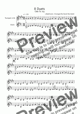 page one of 8 Easy Duets for Trumpet and Violin