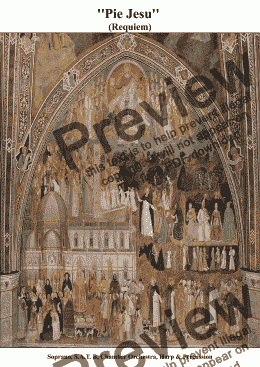 page one of 1V. Pie Jesu (Pious Jesus) for Solo Soprano/Boy Treble with SATB & Orchestra from Requiem to the Earth