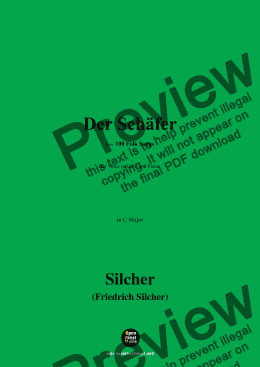 page one of Silcher-Der Schäfer,for Voice(ad lib.) and Piano