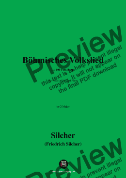 page one of Silcher-Böhmisches Volkslied,for Voice(ad lib.) and Piano