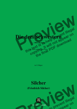 page one of Silcher-Die drei Schwestern,for Voice(ad lib.) and Piano