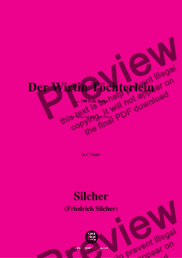 page one of Silcher-Der Wirtin Töchterlein,for Voice(ad lib.) and Piano