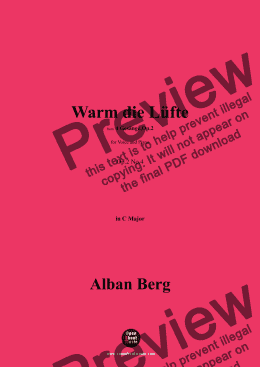 page one of Alban Berg-Warm die Lüfte(1910),in C Major,Op.2 No.4