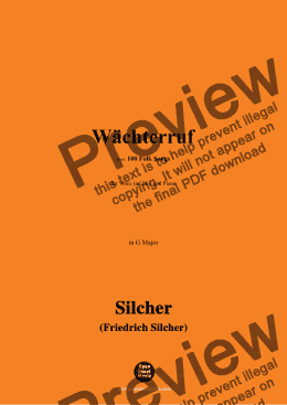 page one of Silcher-Wächterruf,for Voice(ad lib.) and Piano