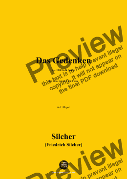 page one of Silcher-Das Gedenken,for Voice(ad lib.) and Piano