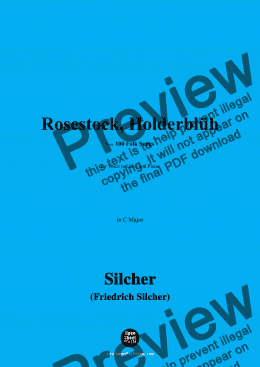 page one of Silcher-Rosestock,Holderblüh,for Voice(ad lib.) and Piano