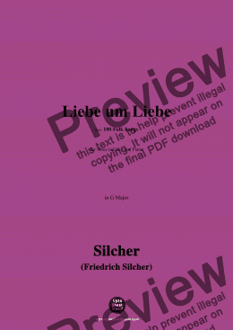 page one of Silcher-Liebe um Liebe,for Voice(ad lib.) and Piano