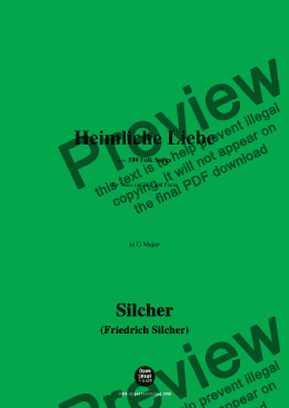 page one of Silcher-Heimliche Liebe,for Voice(ad lib.) and Piano