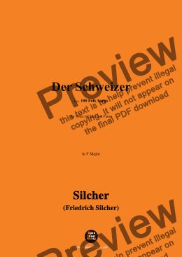 page one of Silcher-Der Schweizer,for Voice(ad lib.) and Piano