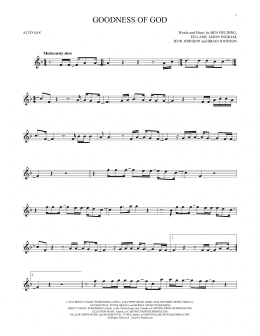 page one of Goodness Of God (Alto Sax Solo)